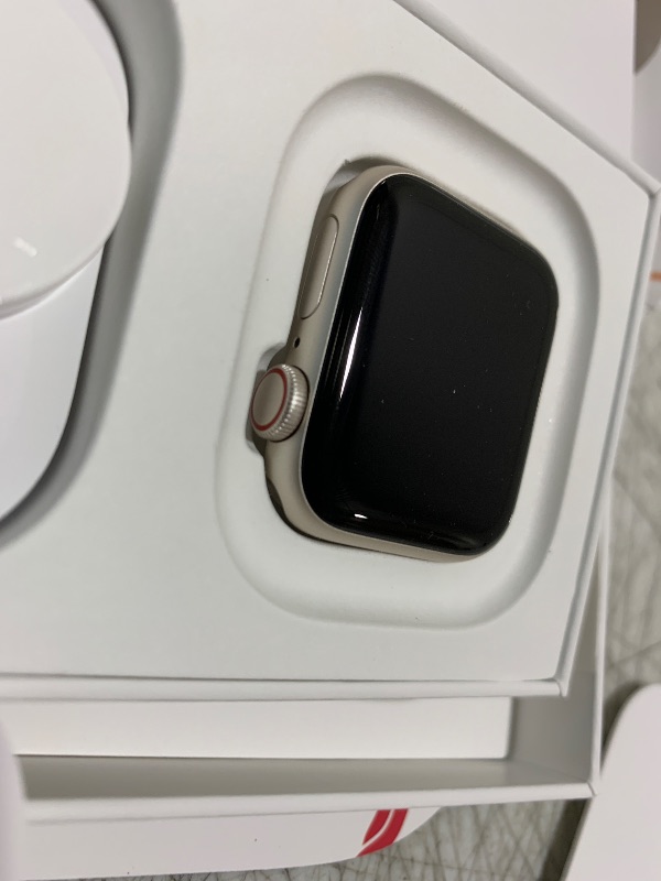 Photo 1 of Apple Watch SE (2nd Gen) [GPS + Cellular 40mm] Smartwatch with Starlight Aluminum Case with Starlight Sport Band S/M. Fitness and Sleep Trackers, Crash Detection, Heart Rate Monitor, Retina Display