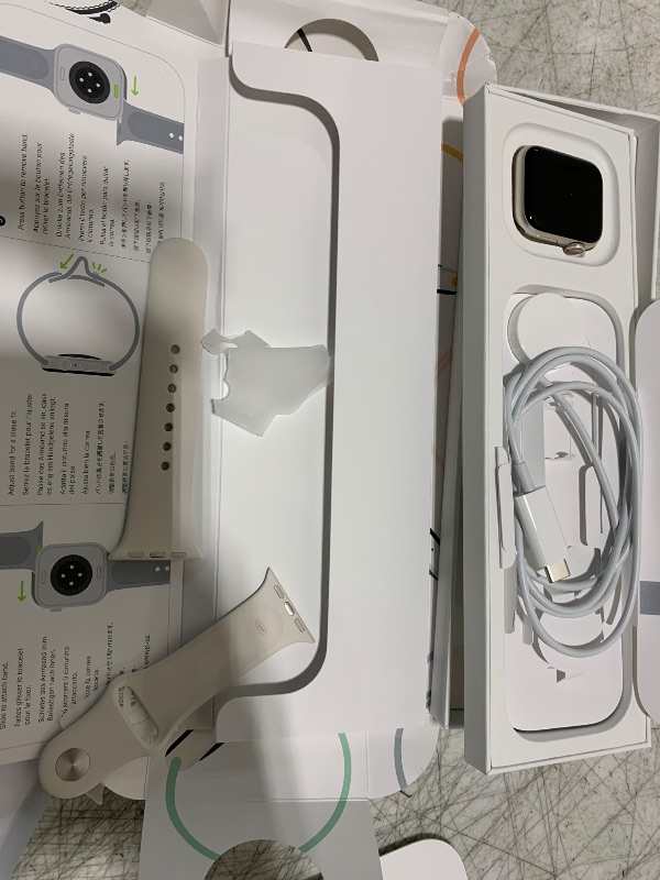 Photo 1 of Apple Watch SE (2nd Gen) [GPS + Cellular 40mm] Smartwatch with Starlight Aluminum Case with Starlight Sport Band S/M. Fitness and Sleep Trackers, Crash Detection, Heart Rate Monitor, Retina Display