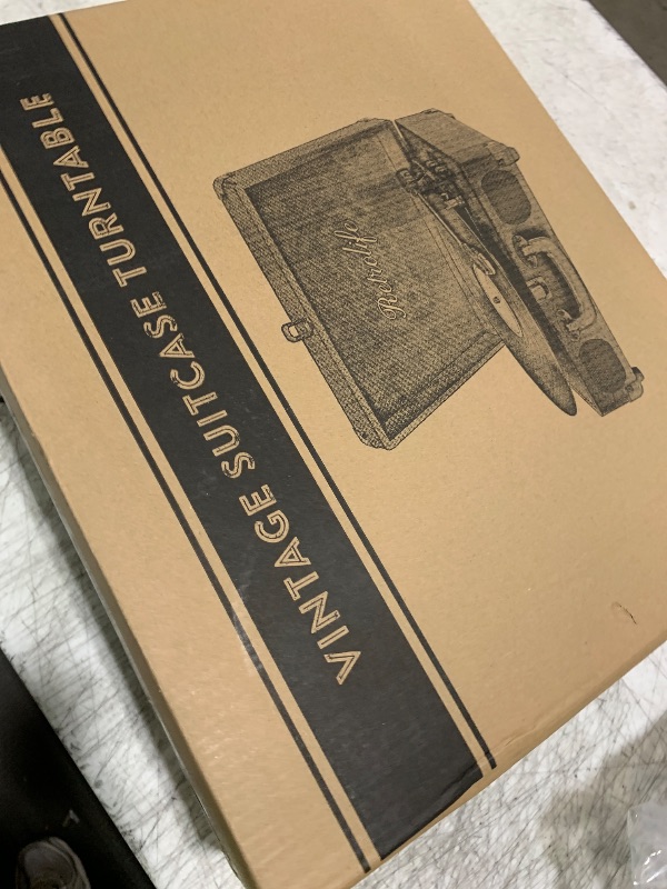 Photo 1 of Vinyl Record Player 3-Speed Bluetooth Suitcase Portable Belt-Driven Record Player with Built-in Speakers RCA Line Out AUX in Headphone Jack Vintage Turntable