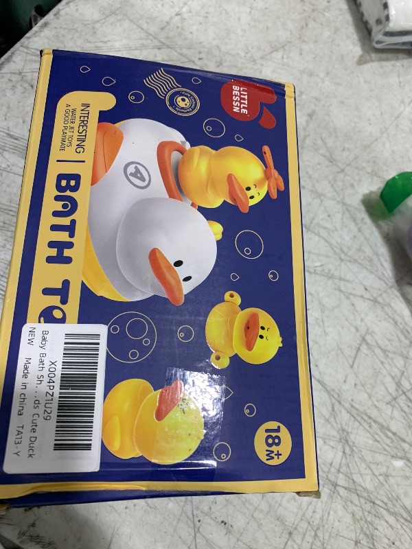 Photo 1 of Duckie Baby Bath Toys, Baby Bath Shower Head for Bathtub with Three Squirting Ducks, Birthday Gift for Toddler Boys Girls