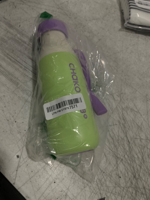 Photo 1 of CHAKO LAB Insulated Stainless Steel Water Bottle with Two Strap | BPA-Free Leak Proof | 17oz Bottle with Spout Lid & Straw | Melon Cheese
