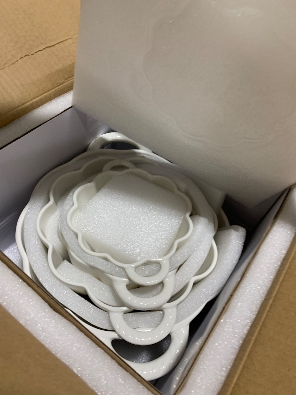 Photo 1 of MISSYSSIM Ceramic Mixing Bowls Set for Kitchen, Large Nesting Bowls with Handles Set of 4, Deep Food Storage Containers for Cooking, Serving, Baking, Salad, Oven, Microwave and Dishwasher Safe
