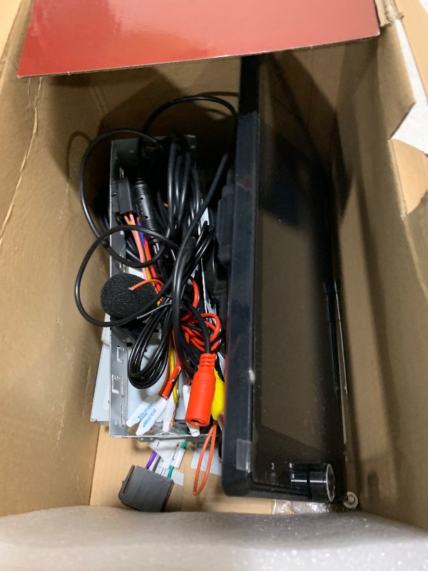 Photo 1 of Podofo 10.4" Single Din Radio Car Stereo with Wireless CarPlay & Android Auto, Rotatable Touch Screen, Bluetooth, 16-Band EQ Audio, Mirror Link, SWC, FM, USB, TF, Backup Camera