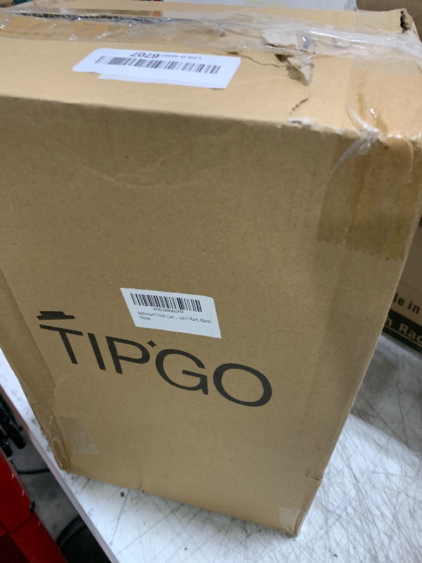 Photo 1 of TIPGO Bathroom Trash Can with Lid, 10 Liter/ 2.6 Gallon Slim Garbage Can, Small Trash Bin Waste Basket with Pop-Up Lid for Kitchen, Bedroom, Living Room, Office (Black)