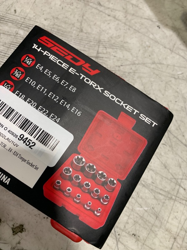 Photo 1 of SEDY 14-Piece E-TORX Socket Set - Premium Female Torx Socket Set, Ultimate Torque Star Sockets, External Torx Sockets, E4 E5 E6 E7 E8 E10 E11 E12 E14 E16 E18 E20 E22 E24