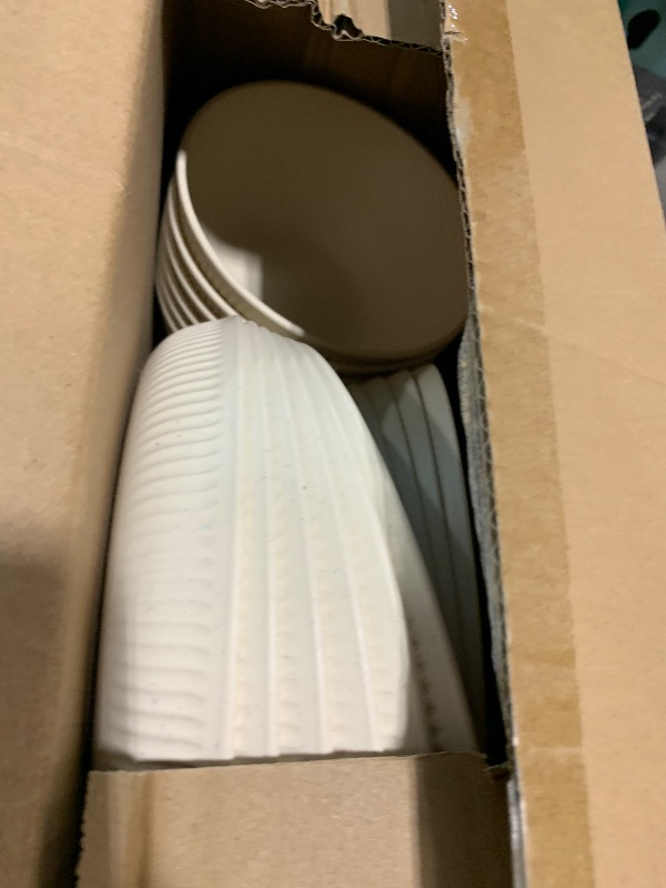 Photo 1 of Wheat Straw Dinnerware Sets for 6, Osonm 24PCS Unbreakable Reusable Plastic Plates Bowls Cups Set, Dishwasher Microwave Safe Dishes Set for Kitchen, Dorm, Camping, RV, Picnic (Beige)