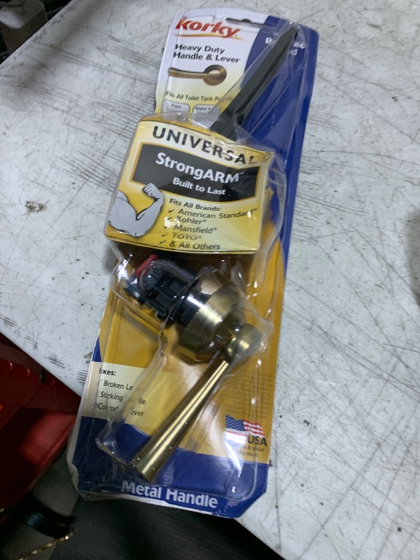 Photo 1 of Korky 6094BP StrongARM Tank Lever, Universal to Fit Front Angled Side Left and Right Mount Toilets, Brushed Gold, Simple Style