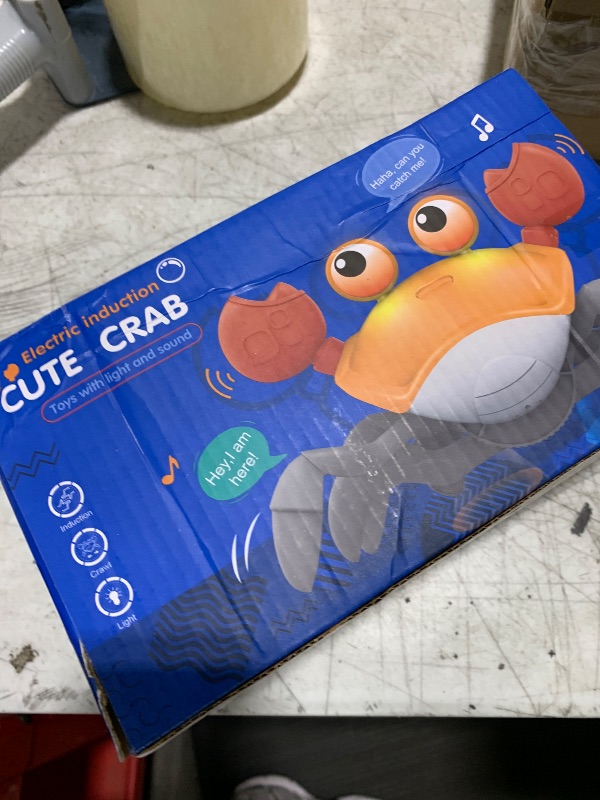 Photo 1 of Plnmlls Crawling Crab Baby Toy - Tummy Time Toys - with Music and LED Light,Built-in Rechargeable Battery for 0-6 6-12 12-18 36 Months Walking Toddler Birthday Gift(Blue)