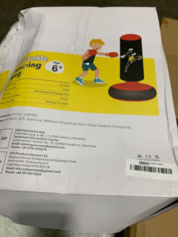 Photo 1 of QPAU Kids Punching Bag Toy with Boxing Gloves, 66 Inch Larger Stable Kids Inflatable Boxing Bag Set, Gifts for Boys & Girls Age 6-12, for Practicing Karate, Taekwondo, MMA