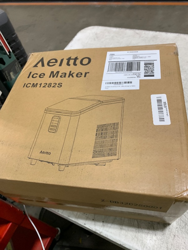 Photo 1 of Aeitto Ice Maker Countertop 26lbs/24H, Ice Machine 8 Ice Cubes Ready in 6 Mins, 2 Sizes of Bullet Ice Portable Ice Makers with Basket & Scoop, Auto Self-Cleaning for Home/Kitchen/Office Stainless