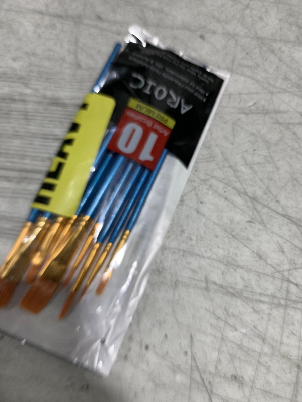 Photo 1 of Acrylic Paint Brush Set, 1 Packs / 10 pcs Watercolor Brushes Painting Brush Nylon Hair Brushes for All Purpose Oil Watercolor Painting Artist Professional Kits.