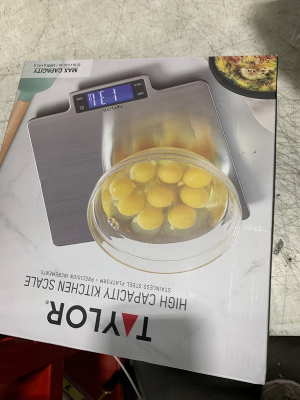 Photo 1 of Taylor 22lb Ultra-Precise Digital Stainless Steel Household Kitchen Scale, One, Silver