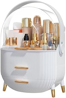 Photo 1 of Makeup Organizer Skincare Organizers - Cosmetic Display Cases with Transparent Cover, SkinCare Organizers for Bathroom Countertop, Bedroom Vanity Desk, Lipstick Organizer, White
