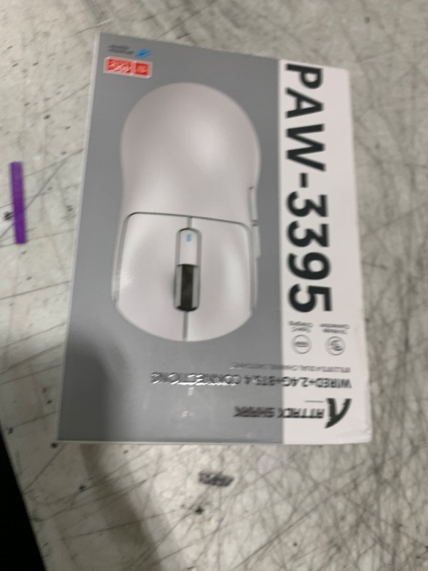 Photo 1 of ATTACK SHARK X3 Lightweight Wireless Gaming Mouse with Tri-Mode 2.4G/USB-C Wired/Bluetooth,26K DPI, PAW3395 Optical Sensor,Kailh GM8.0 Switch,5 programmable Buttons for PC/Win/Mac(White)