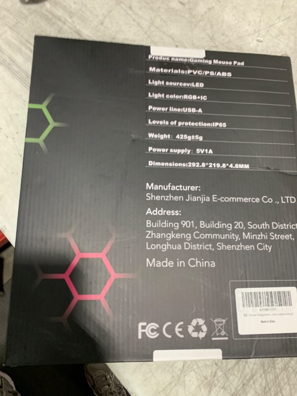 Photo 1 of Neonaze Gaming Mouse pad with Hexagonal Glowing Pattern, RGB LED Mouse pad, Multiple Lighting Modes, Supports PC Client Color Adjustment, syncs with Screen Colors