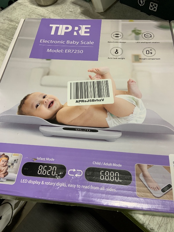 Photo 1 of TIPRE Baby Weight Scale, Infant Scale with Detachable Tray, Pet Scale for Cat Dog, Multiple Weighing Scale for Toddler, Children, Pet and Adult Auto-Rotation LED Screen, Up to 400lb/180kg