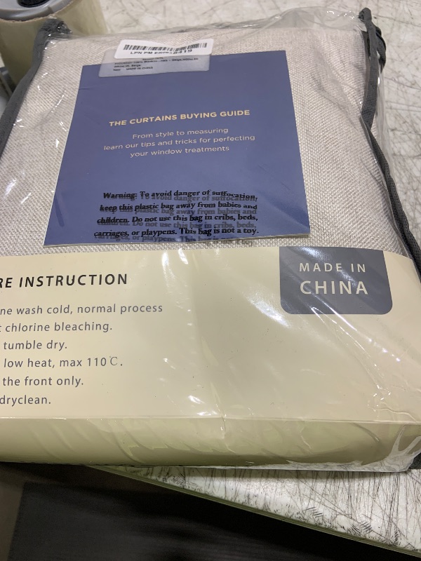 Photo 1 of INOVADAY 100% Blackout Curtains for Bedroom, Black Out Curtains 96 Inch Long, Clip Rings Linen Blackout Drapes, Thermal Insulated Room Darkening for Living Room, 2 Panels - Beige,W50xL96