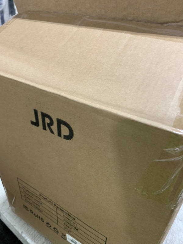Photo 1 of JRD 13" Box Fan with Powerful Airflow, Quiet Cooling Desk Fan with Digital Touch Screen, 3 Speeds, 5 Blades, 15h Timer, Portable Table Fan for Bedroom Office Home Kitchen, Black