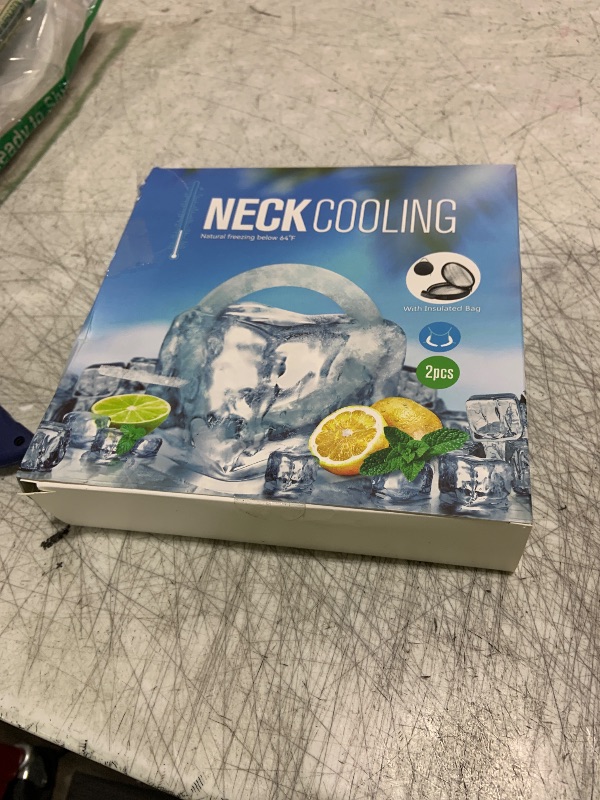 Photo 1 of 2PCS Neck Cooling Tube, with Insulated Bag, Wearable Ice Coolers Ring Keep Body Cool in Heat/Hot Weather,Reusable Neck Frozen Wraps for Summer in/Outdoor Sports.(Blue+White)