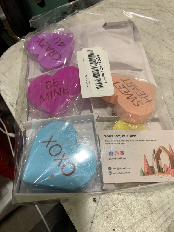 Photo 1 of Valentines Day Decor, 6 PCS Double Printed Wood Heart Signs for The Home, Table, Tiered Tray, Mantel, Shelf, Office Decor - Valentine's Day Decorations
