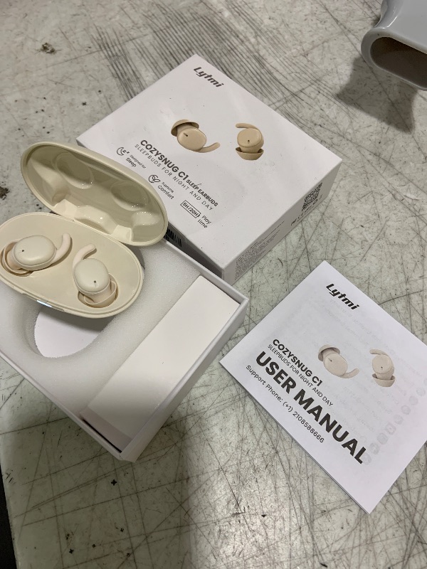 Photo 1 of Lytmi CozySnug C1 Sleep Earbuds, Bluetooth 5.3 Noise-Blocking Sleep Headphones, App Control, Comfortable Fit, 3 Sizes of Ear Tips, 21H Playtime, Compact Design for Side Sleepers