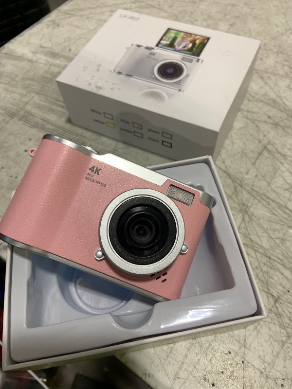 Photo 1 of HEYMAO Kids Camera,4K Digital Camera for Photography,48MP 1080P HD Video Selfie Camera,with 180° Flip Screen Flash,with 32GB SD Card,for Starter Kid Children Teen Student Girl Boy(Pink)