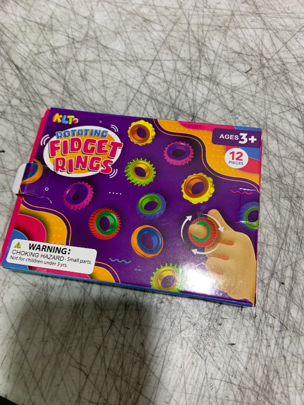 Photo 1 of Fidget Toys Sensory Rings for Kids: 12 Pack Finger Spinner Rings - Texture Stress Toys for Kids Autism Calming - Fun Fidgets for Student Classroom Prize Stocking Stuffers