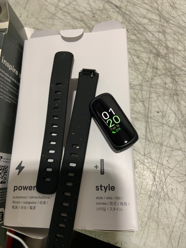 Photo 1 of Fitbit Inspire 3 Health &-Fitness-Tracker with Stress Management, Workout Intensity, Sleep Tracking, 24/7 Heart Rate and more, Midnight Zen/Black One Size (S & L Bands Included)