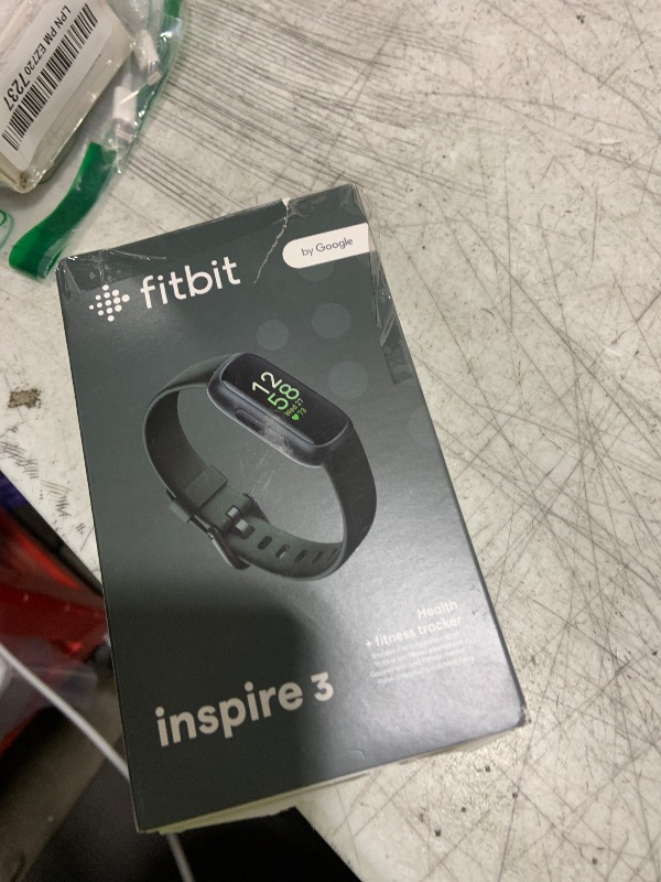 Photo 1 of Fitbit Inspire 3 Health &-Fitness-Tracker with Stress Management, Workout Intensity, Sleep Tracking, 24/7 Heart Rate and more, Midnight Zen/Black One Size (S & L Bands Included)