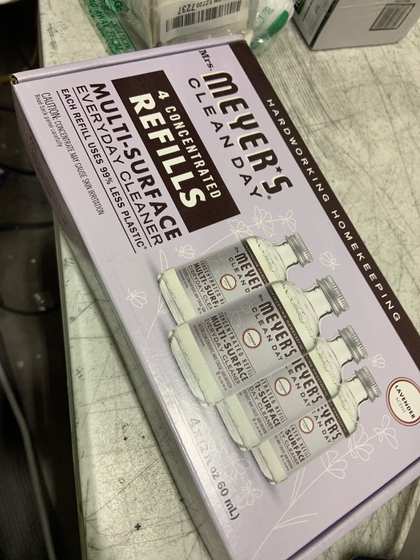 Photo 1 of MRS. MEYER'S CLEAN DAY Multi-Surface Everyday Cleaner Concentrated Refills, 4 Concentrated Refills (2 Fl. Oz. each), Lavender Scent, Makes 64 Fl. Oz. Total