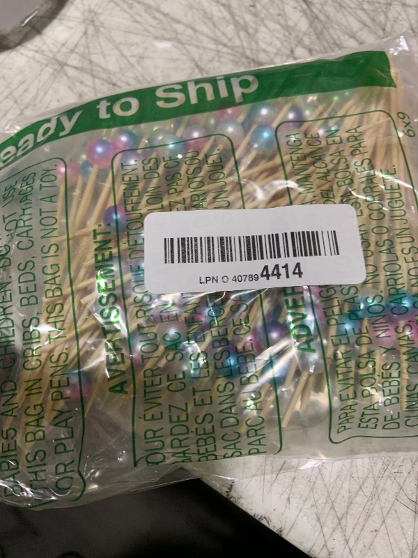 Photo 1 of ALINK 100-Pack Cocktail Picks for Appetizers, Rainbow Pearl Wooden Toothpicks Skewers Sticks for Food, Drinks, Fruits, Party Supplies, Charcuterie Accessories - 4.72 inch