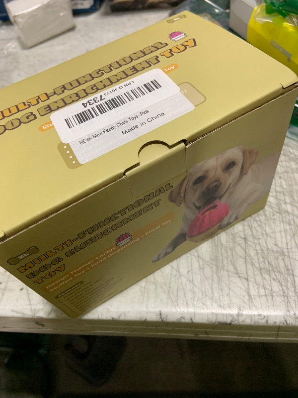 Photo 1 of DSUMD Interactive Dog Toys, Frozen Treat Dispensing for Aggressive Chewers, Indestructible Nylon Chew Toy, Slow Puzzle Feeder for Healthy Eating, for Small Medium Large Breed to Keep Them Busy, Pink