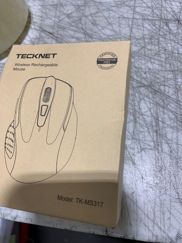 Photo 1 of TECKNET Wireless Mouse (BT5.0/3.0 & 2.4G) Rechargeable 4800 DPI Silent USB A & Bluetooth Mouse 6 Buttons, Wide Compatibility - Grey