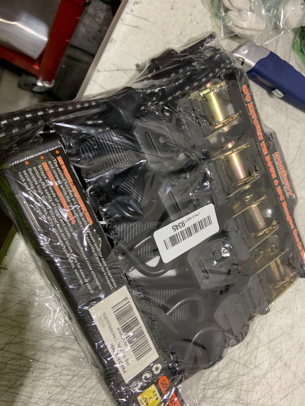 Photo 1 of HORUSDY Ratchet Straps, 2,200 LB Break Strength, 4-Pack 15FT Ratchet Tie Down Straps Set for Motorcycle Straps Tie Downs, Appliances, Lawn Equipment, Cargo Straps for Trucks. (Black)