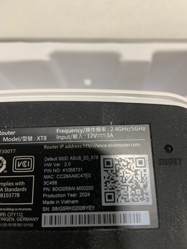 Photo 1 of ASUS ZenWiFi AX6600 Tri-Band Mesh WiFi 6 System (XT8 2PK) - Whole Home Coverage up to 5500 sq.ft & 6+ rooms, AiMesh, Included Lifetime Internet Security, Easy Setup, 3 SSID, Parental Control, White