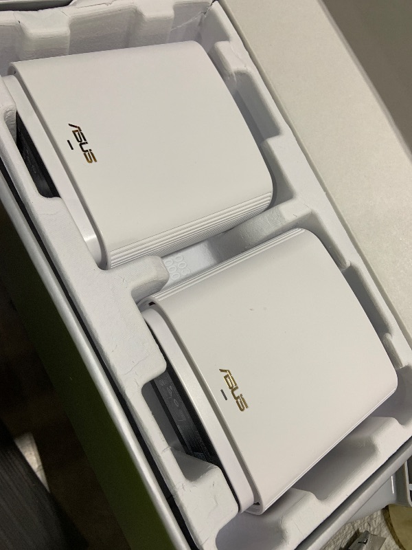 Photo 1 of ASUS ZenWiFi AX6600 Tri-Band Mesh WiFi 6 System (XT8 2PK) - Whole Home Coverage up to 5500 sq.ft & 6+ rooms, AiMesh, Included Lifetime Internet Security, Easy Setup, 3 SSID, Parental Control, White