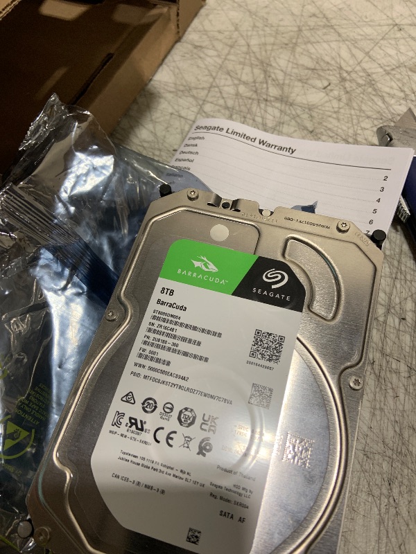 Photo 1 of Seagate BarraCuda 8 TB Internal Hard Drive HDD – 3.5 Inch SATA 6 Gb/s, 5,400 RPM, 256 MB Cache for Computer Desktop PC (ST8000DMZ04/004)