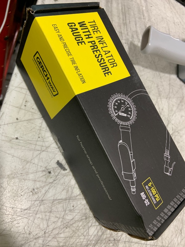 Photo 1 of Tire Pressure Gauge with Inflator and Longer Hose - Most Accurate, Heavy Duty Air Chuck with Gauge for Air Compressor Tire Inflator Attachment - 100PSI