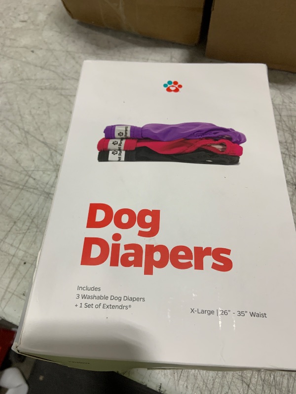 Photo 1 of Pet Parents® Washable Dog Diapers (3pack) + Extendrs® of Durable Doggie Diapers, Premium Dog Diapers Female (X-Large, Princess)