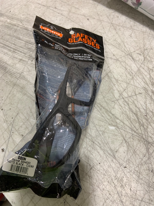 Photo 1 of Skullerz Odin Safety Sunglasses,Matte Black,Clear Lens