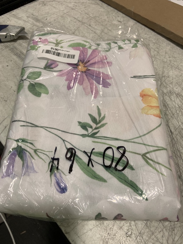 Photo 1 of Horaldaily Spring Summer Tablecloth 60x84 Inch Rectangular, Yellow White Purple Daisy Floral Table Cover for Party Picnic Dinner Decor
