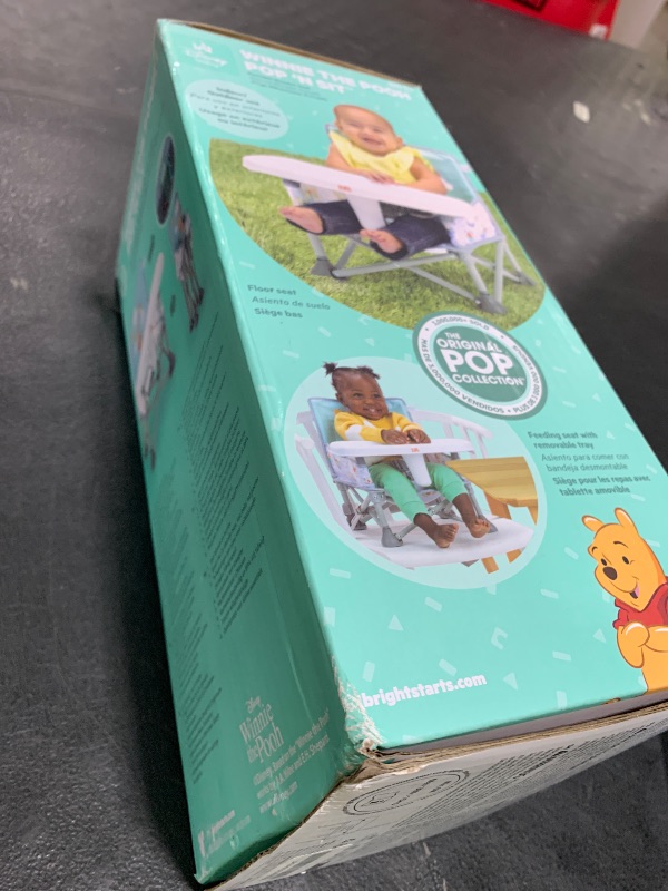 Photo 1 of Bright Starts Disney Winnie The Pooh Pop 'N Sit Portable Booster, Indoor/Outdoor Use, Floor Seat with Feeding Tray, 6 Mos - 3 Yrs