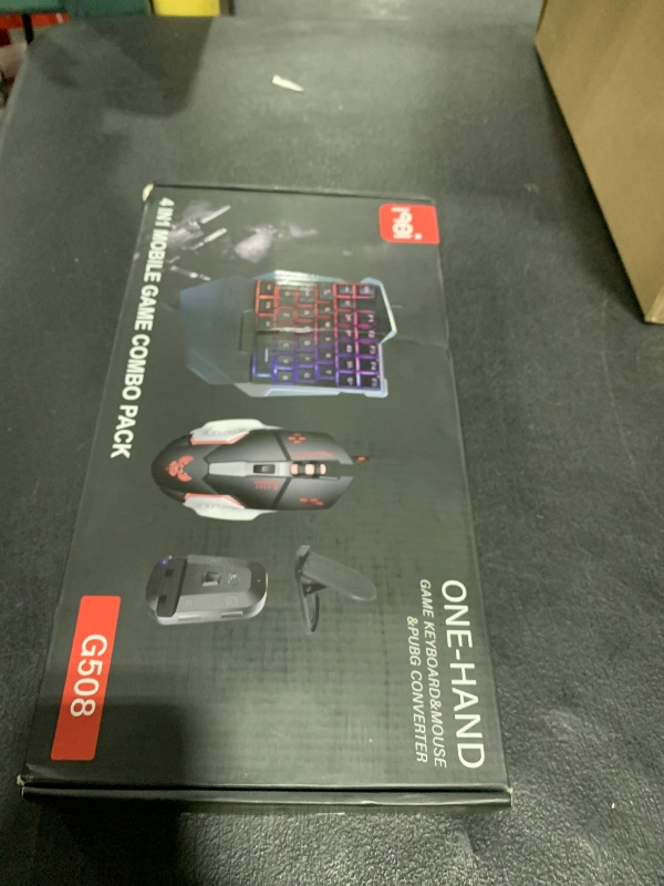 Photo 1 of Half Hand Gaming Keyboard and Mouse Combo Laelr 35 Keys PUBG Wired Mechanical RGB Backlit Keyboard with Wrist Rest Wired Gaming Mouse Converter for Android iOS Phone Game Not Support iOS 13.4 & Above
