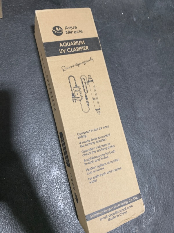 Photo 1 of AquarMiracle U - VC Light for Aquarium with Timer, Amphibian in-Line & in-Tank U - V Green Bloom Clean Light, for Aquariums 20-40 Gallons(6W)
