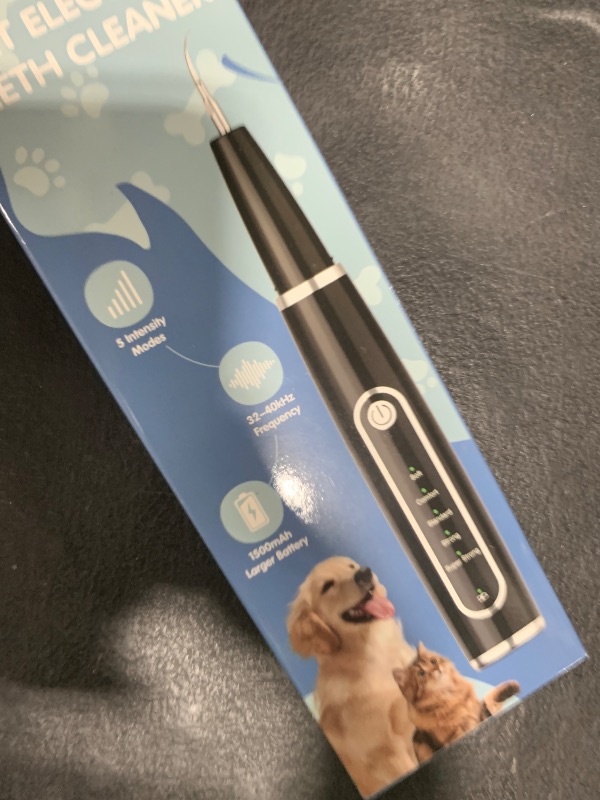 Photo 1 of MIONJO Dog Tartar Remover for Teeth, Plaque Remover with LED Light Teeth Cleaning Kit 5 Modes for Dogs and Cats, Black