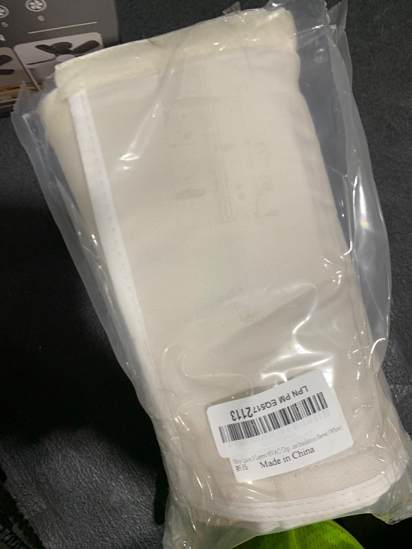 Photo 1 of Nkiy Quen 3 Layers HVAC Copper Pipe Insulation Cover,72x10.2 Inch 600D Oxford AC Pipe Insulation Covers,Flexible White Gray Copper Line Insulation Sleeve for Central Air Conditioning Mini Splits