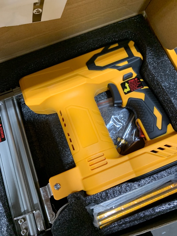 Photo 1 of BROVR 18 Gauge Cordless Brad Nailer Compatible with Dewalt 20V Battery (Not Included), Nail Gun/Staple Gun Battery Powered with 2000 Nails, Drives up to 1-1/4in Nails & Crown 7/8in Staples