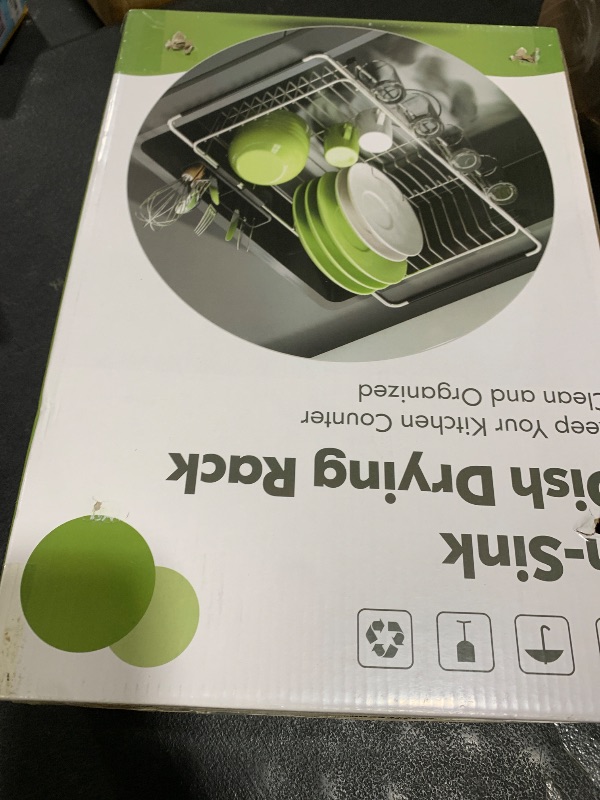 Photo 1 of MAJALiS Dish Drying Rack in Sink - Small Dish Drainers for Kitchen Sink, Over The Sink Dish Racks with Utensil Holder, Stainless Steel Dish Rack in Sink, Silver