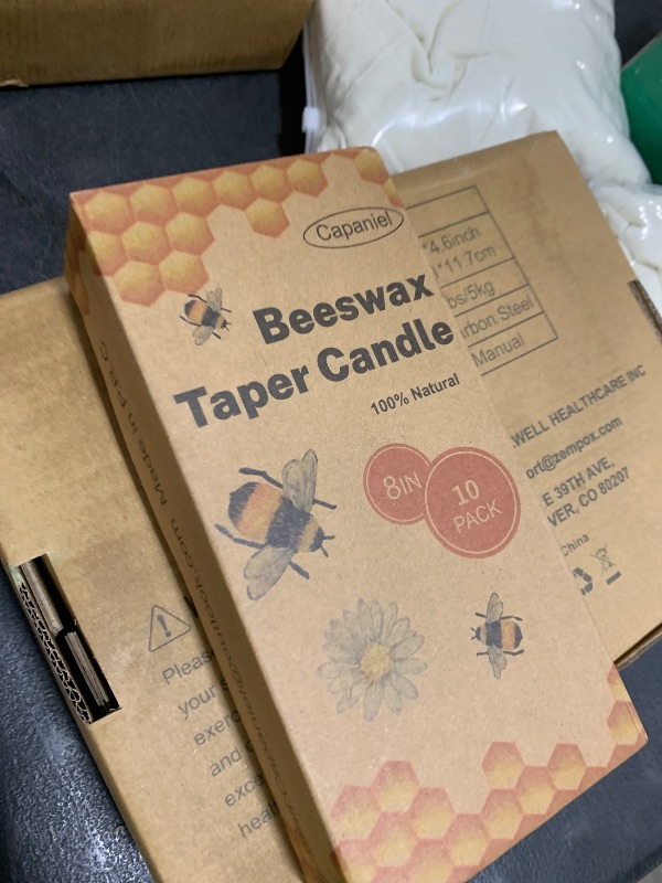 Photo 1 of 10 Pack Beeswax Taper Candles 8inch Smokeless Pure Beeswax Candle 8 Hour Burn Time Natural Bees Wax Candlesticks Unscented Bees Wax Candle for Home Prayer