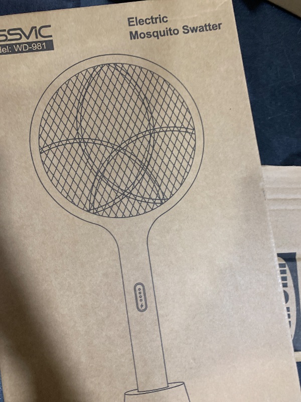 Photo 1 of YISSVIC Electric Fly Swatter Bug Zapper Racket Dual Modes Mosquito Killer with Purple Mosquito Light Rechargeable for Indoor Home Office Backyard Patio Camping